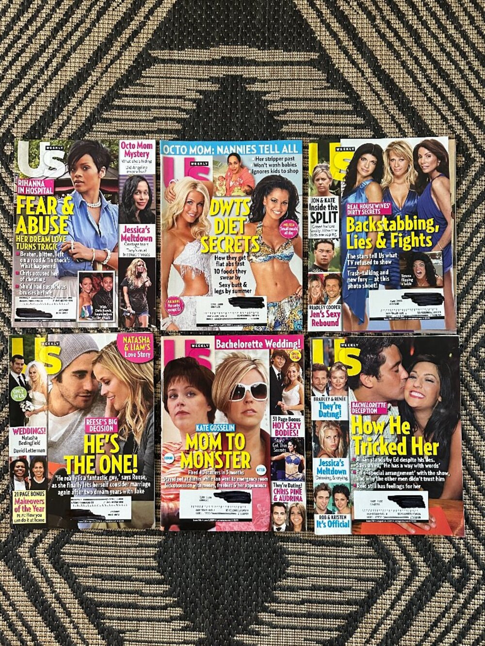 Vintage Lot of 6 US Weekly Magazines 2009 Celebrity Gossip Fashion Party Life